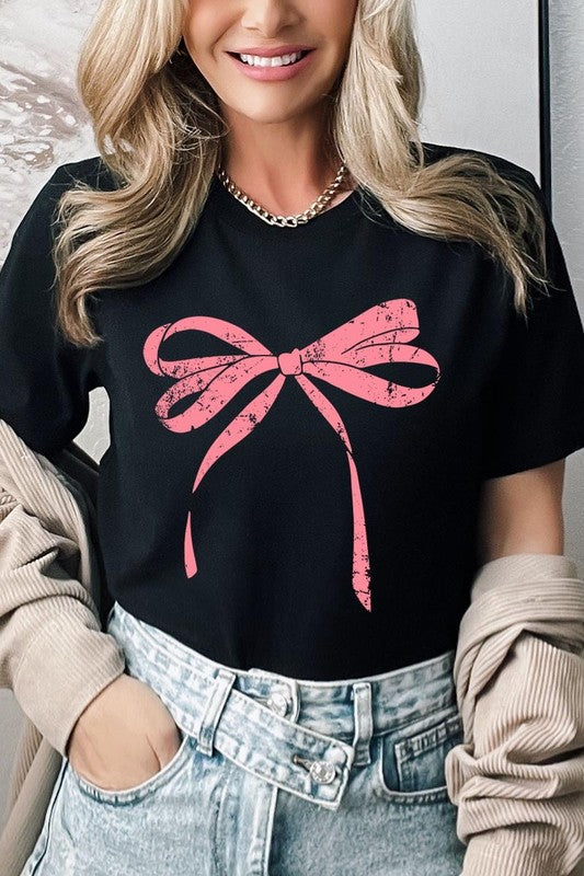 Pink Valentine Bow Graphic Tee