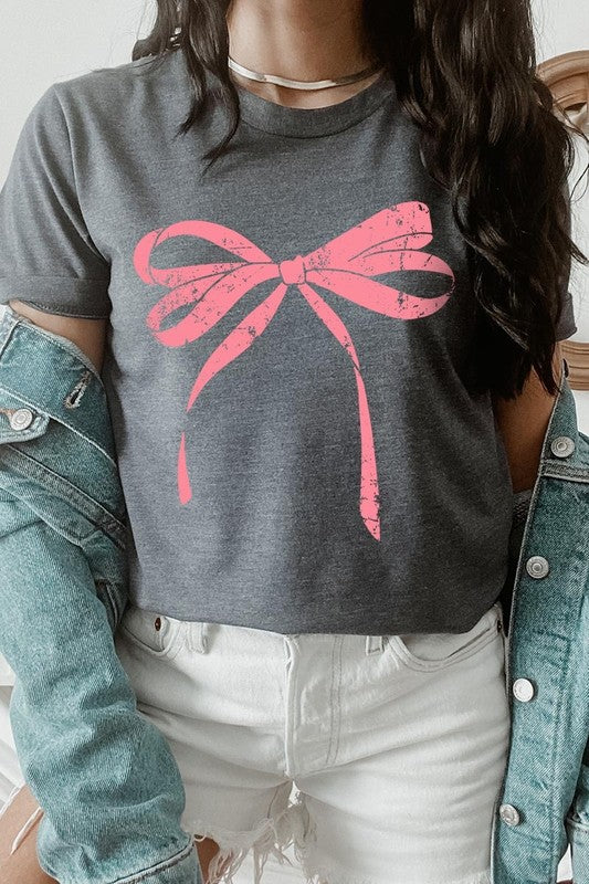 Pink Valentine Bow Graphic Tee