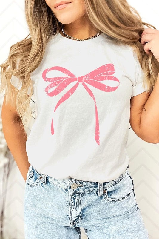 Pink Valentine Bow Graphic Tee