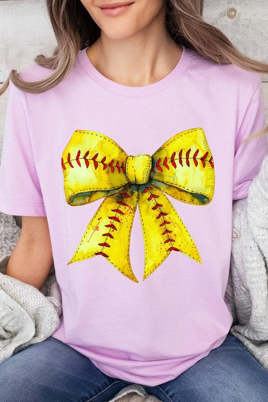 Retro Softball Bow Graphic Tee